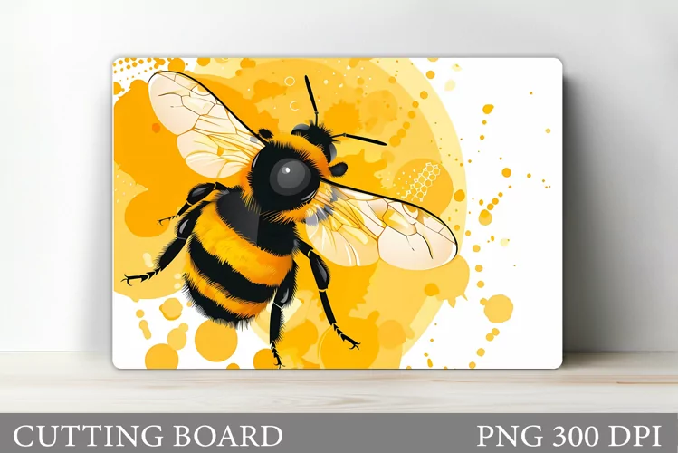 Bee Cutting Board Design. Flowers Cutting Board Sublimation