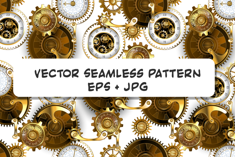 Seamless white pattern with gears