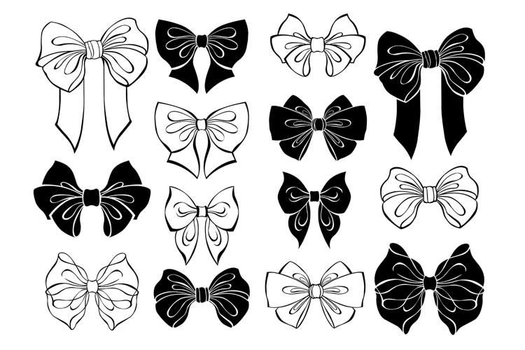 Silhouette and outline bows