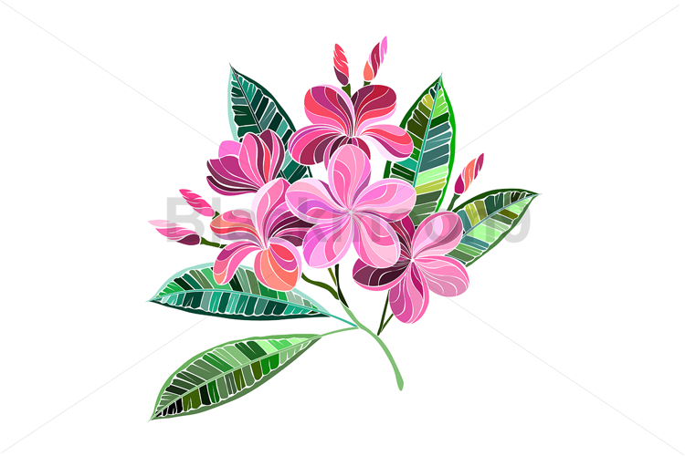 Mosaic plumeria branch