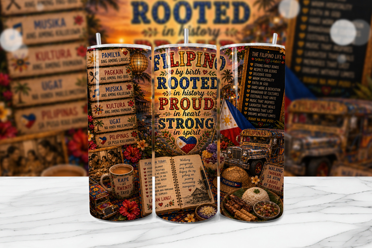 Filipino Pride Heritage Tumbler Wrap PNG