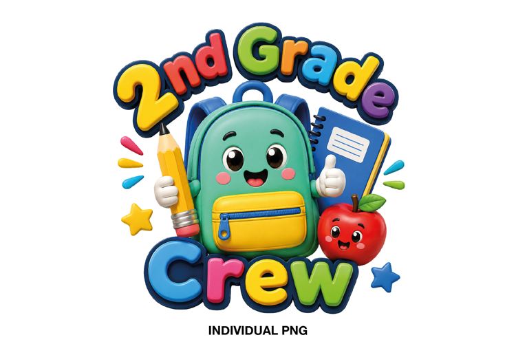 2nd Grade PNG Back to School Shirt Design