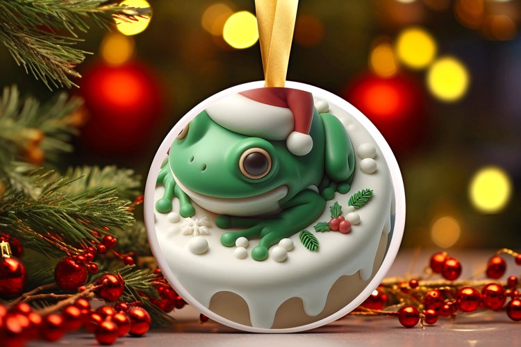 Round Christmas Ornament Sublimation|Clipart example image 1