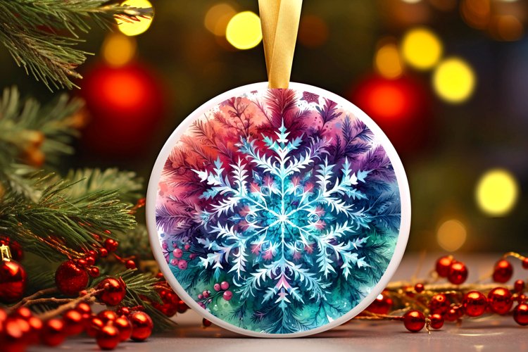 Round Christmas Ornament Sublimation|Clipart