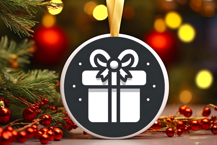 Round Christmas Ornament Sublimation|Clipart