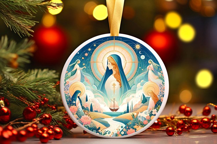 Round Christmas Ornament Sublimation|Clipart