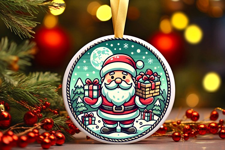 Round Christmas Ornament Sublimation|Clipart