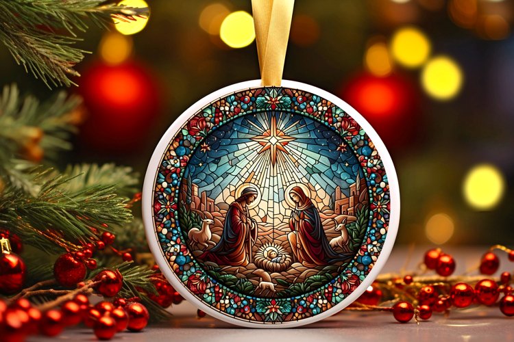 Round Christmas Ornament Sublimation|Clipart