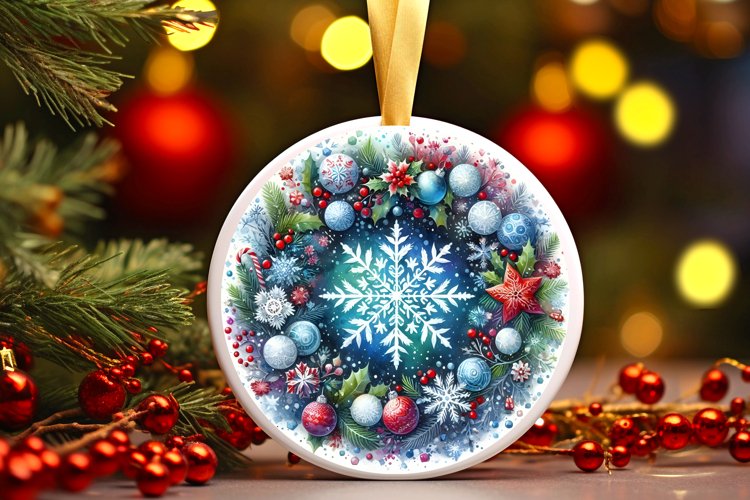 Round Christmas Ornament Sublimation|Clipart