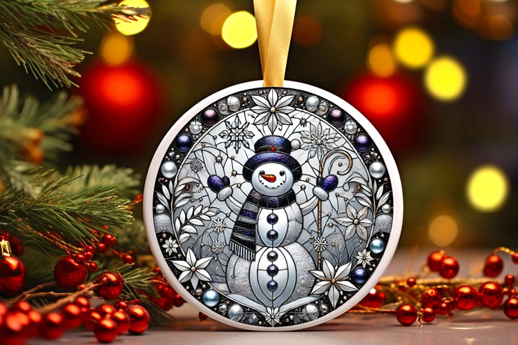 Round Christmas Ornament Sublimation|Clipart