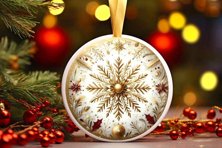Round Christmas Ornament Sublimation|Clipart