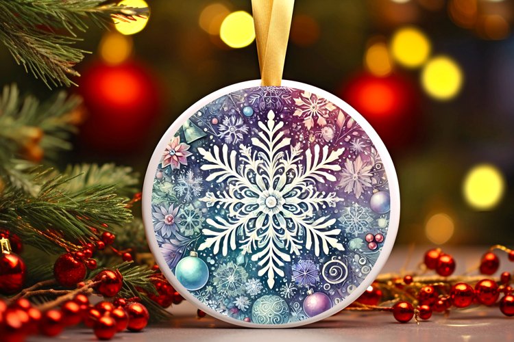 Round Christmas Ornament Sublimation|Clipart