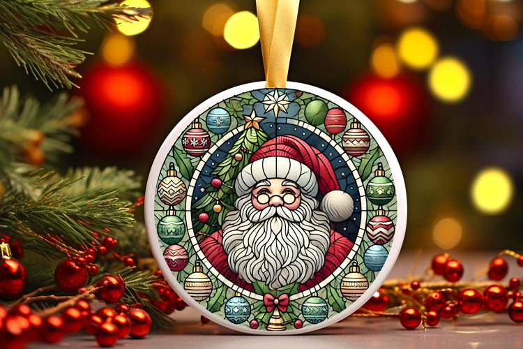 Round Christmas Ornament Sublimation|Clipart