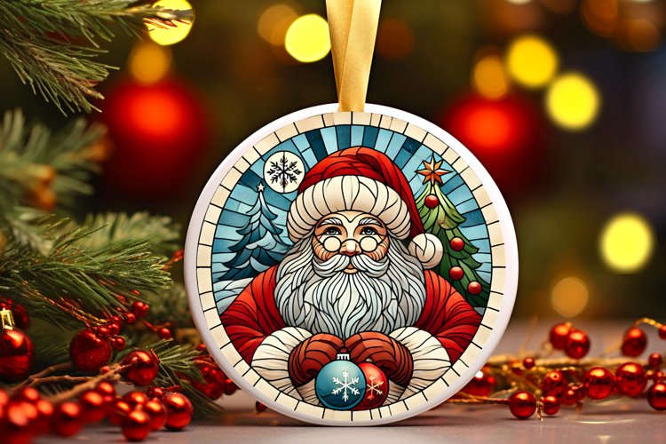 Round Christmas Ornament Sublimation|Clipart