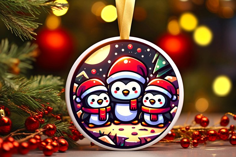 Round Christmas Ornament Sublimation|Clipart