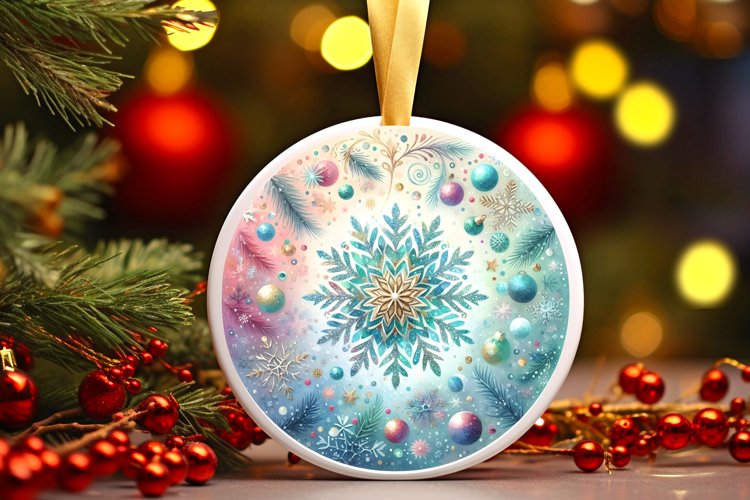 Round Christmas Ornament Sublimation|Clipart