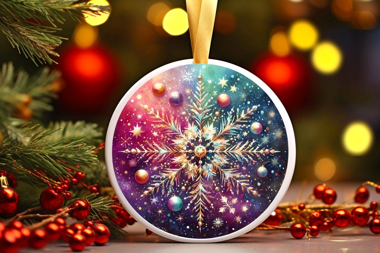 Round Christmas Ornament Sublimation|Clipart