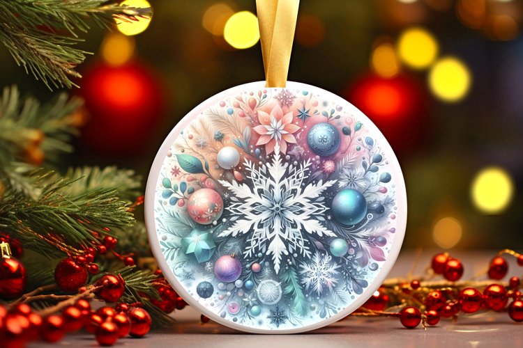 Round Christmas Ornament Sublimation|Clipart