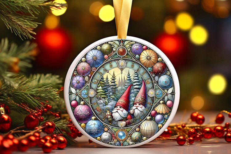 Round Christmas Ornament Sublimation|Clipart