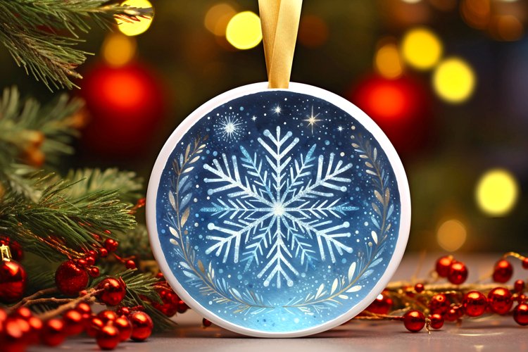 Round Christmas Ornament Sublimation|Clipart