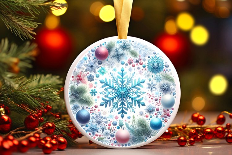Round Christmas Ornament Sublimation|Clipart