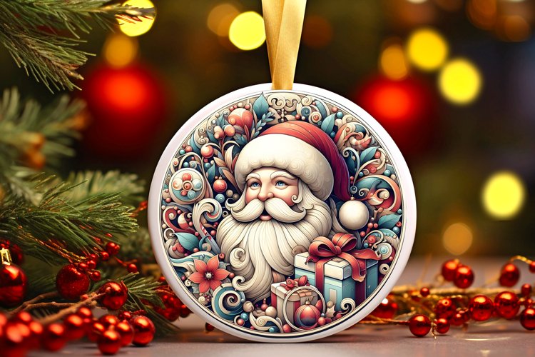 Round Christmas Ornament Sublimation|Clipart