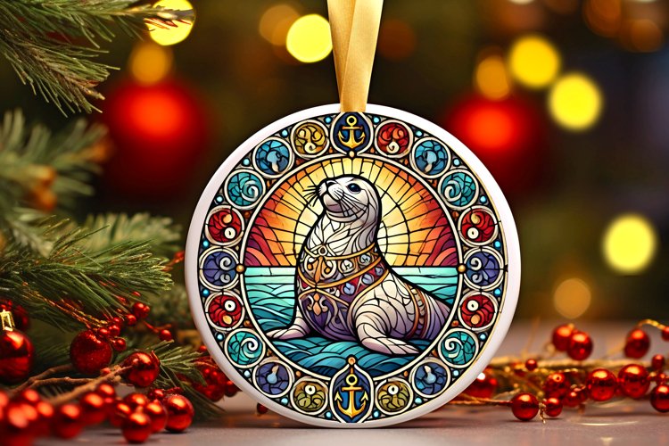 Round Christmas Ornament Sublimation|Clipart