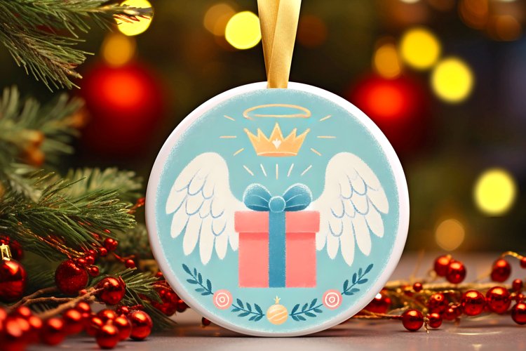 Round Christmas Ornament Sublimation|Clipart