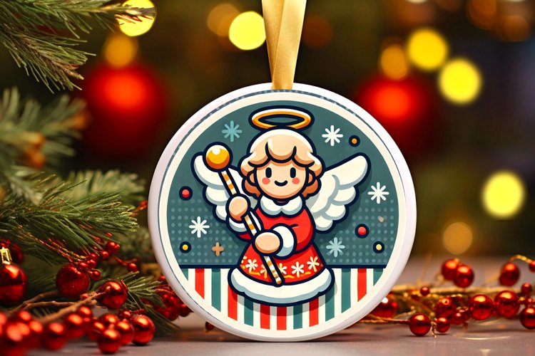 Round Christmas Ornament Sublimation|Clipart