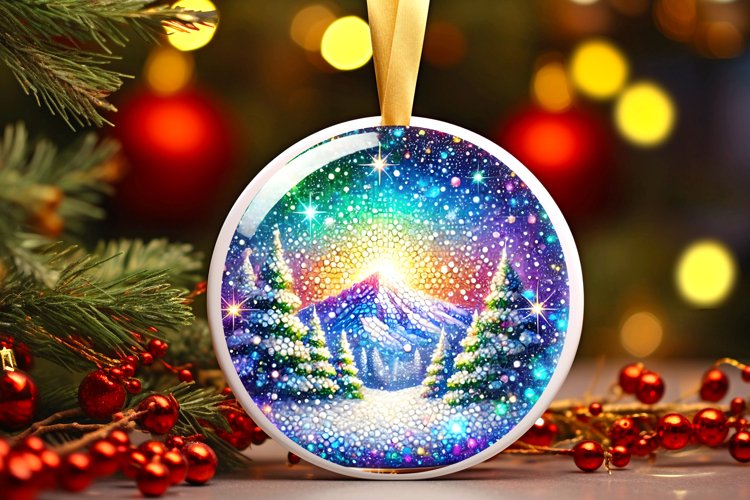 Round Christmas Ornament Sublimation|Clipart