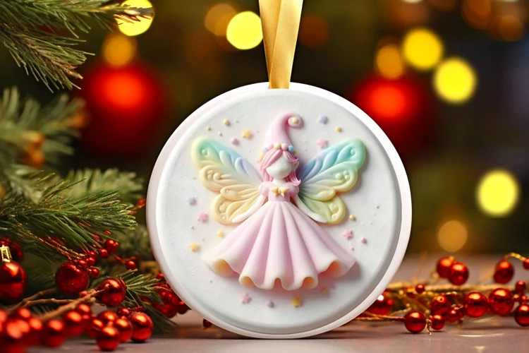 Round Christmas Ornament Sublimation|Clipart