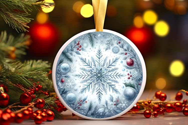 Round Christmas Ornament Sublimation|Clipart