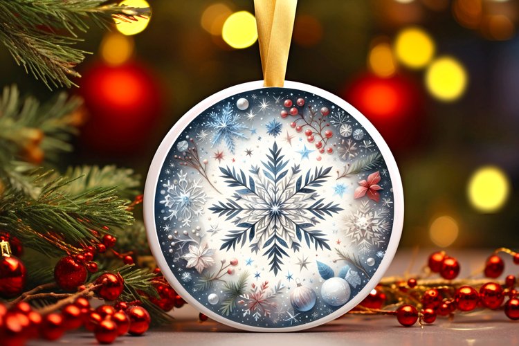 Round Christmas Ornament Sublimation|Clipart