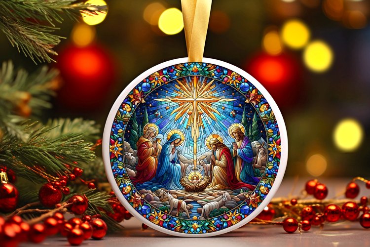 Round Christmas Ornament Sublimation|Clipart