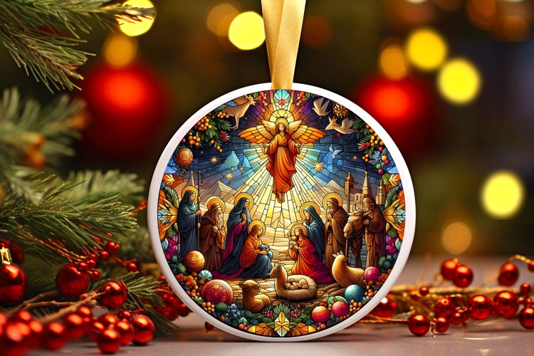 Round Christmas Ornament Sublimation|Clipart