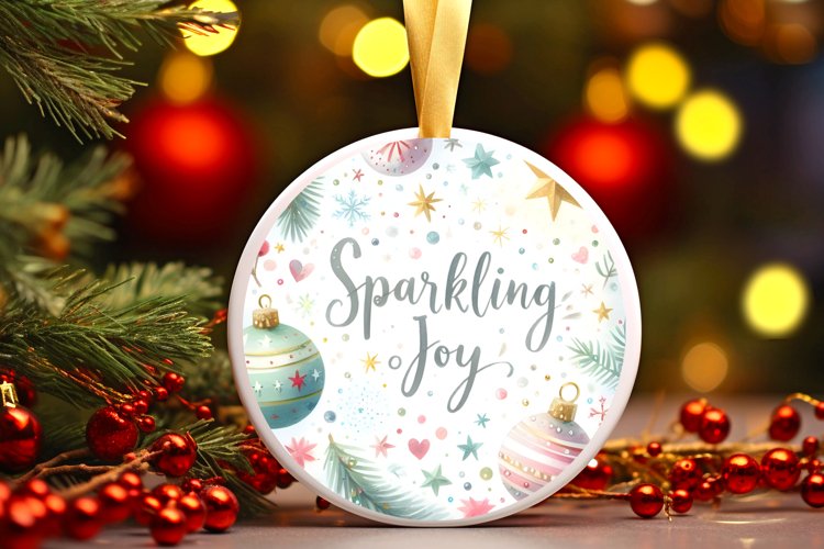 Colorful Christmas Sparkling Joy PNG