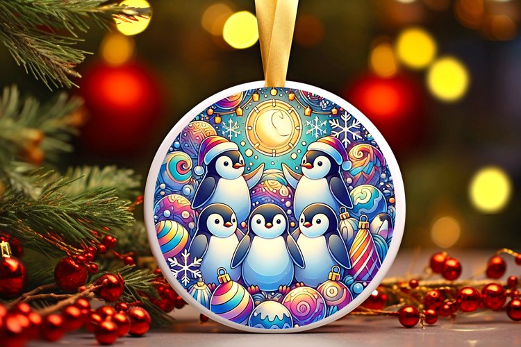 Round Christmas Ornament Sublimation|Clipart
