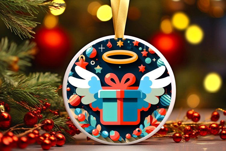 Round Christmas Ornament Sublimation|Clipart
