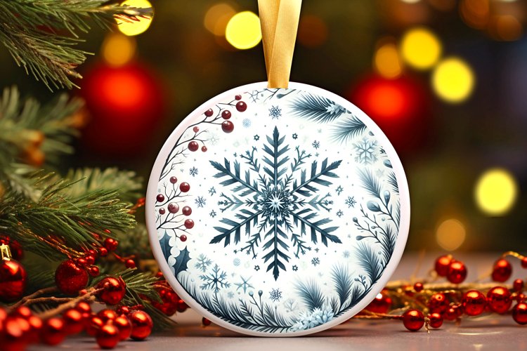 Round Christmas Ornament Sublimation|Clipart