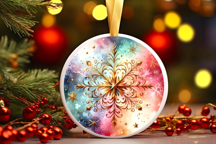 Round Christmas Ornament Sublimation|Clipart