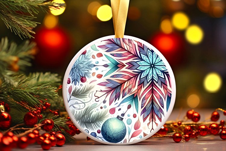 Round Christmas Ornament Sublimation|Clipart