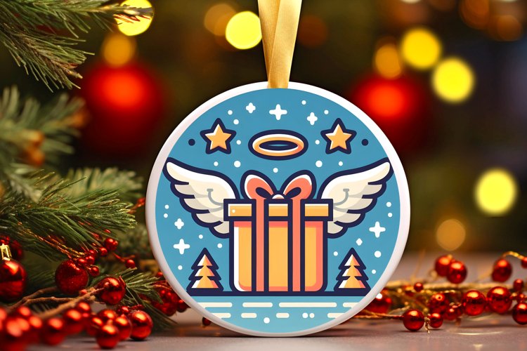 Round Christmas Ornament Sublimation|Clipart