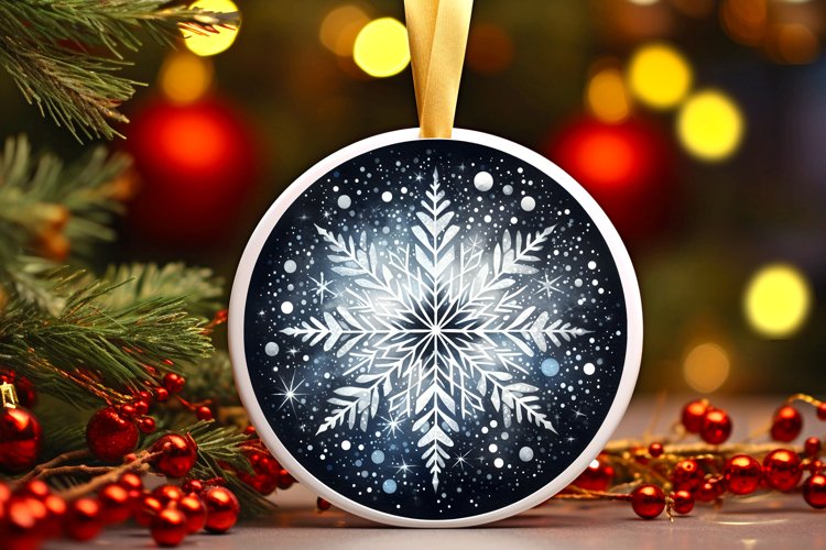 Round Christmas Ornament Sublimation|Clipart