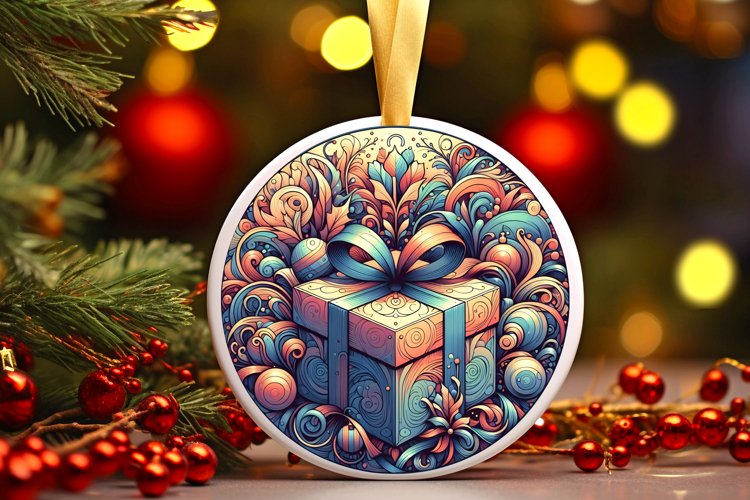 Round Christmas Ornament Sublimation|Clipart