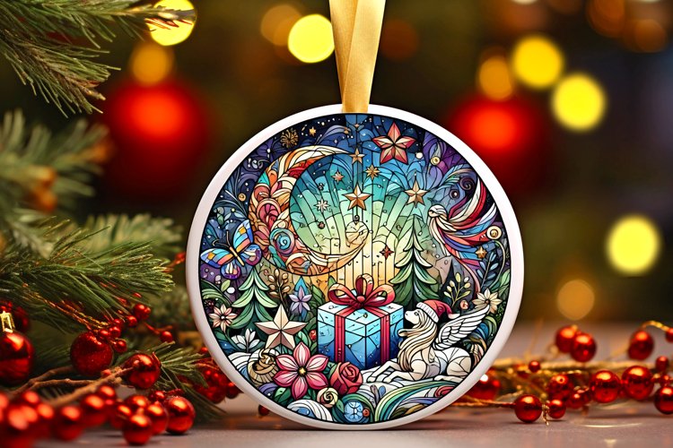 Round Christmas Ornament Sublimation|Clipart