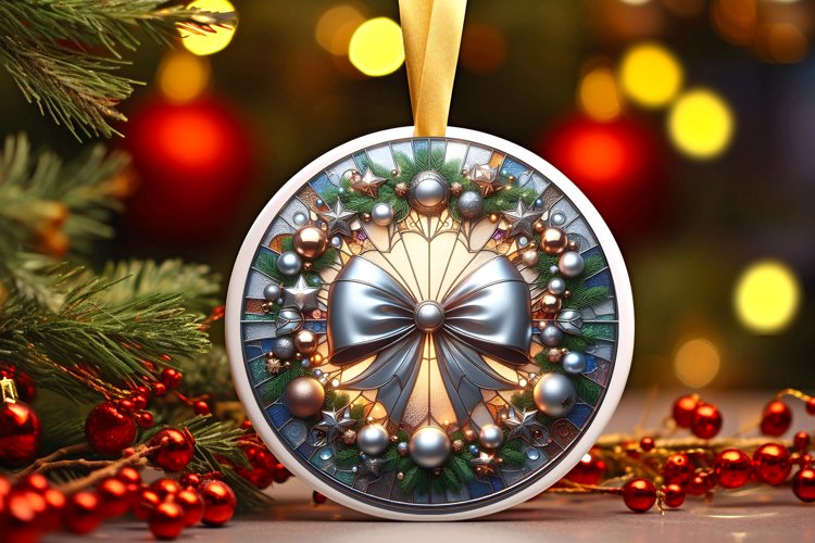 Round Christmas Ornament Sublimation|Clipart