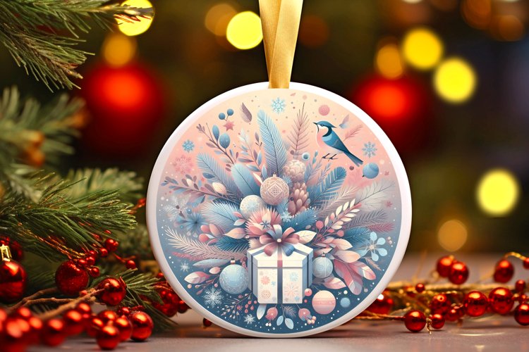 Round Christmas Ornament Sublimation|Clipart