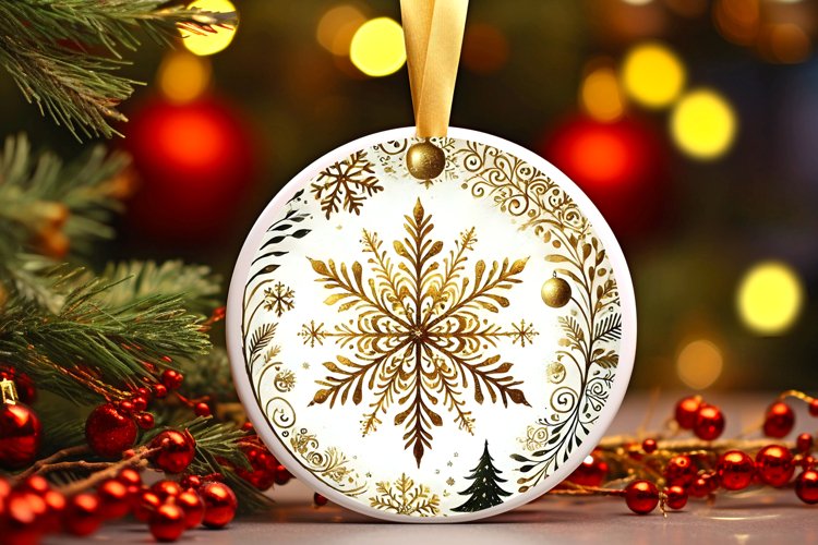 Round Christmas Ornament Sublimation|Clipart