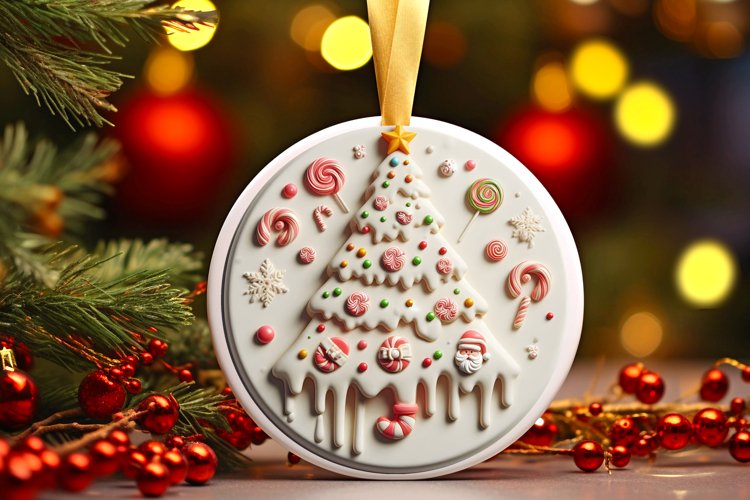 Round Christmas Ornament Sublimation|Clipart