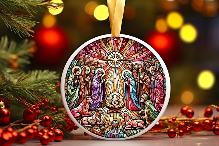 Round Christmas Ornament Sublimation|Clipart